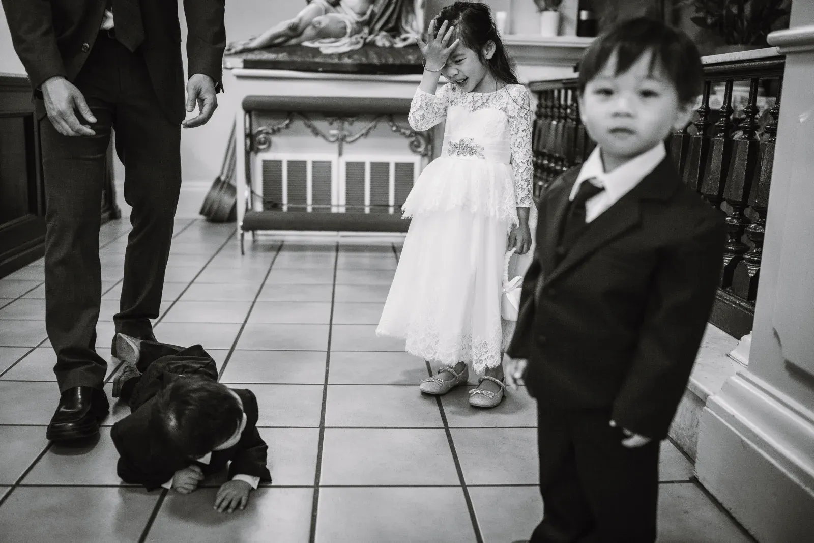 Anhthu’s three children, dressed up at a family wedding